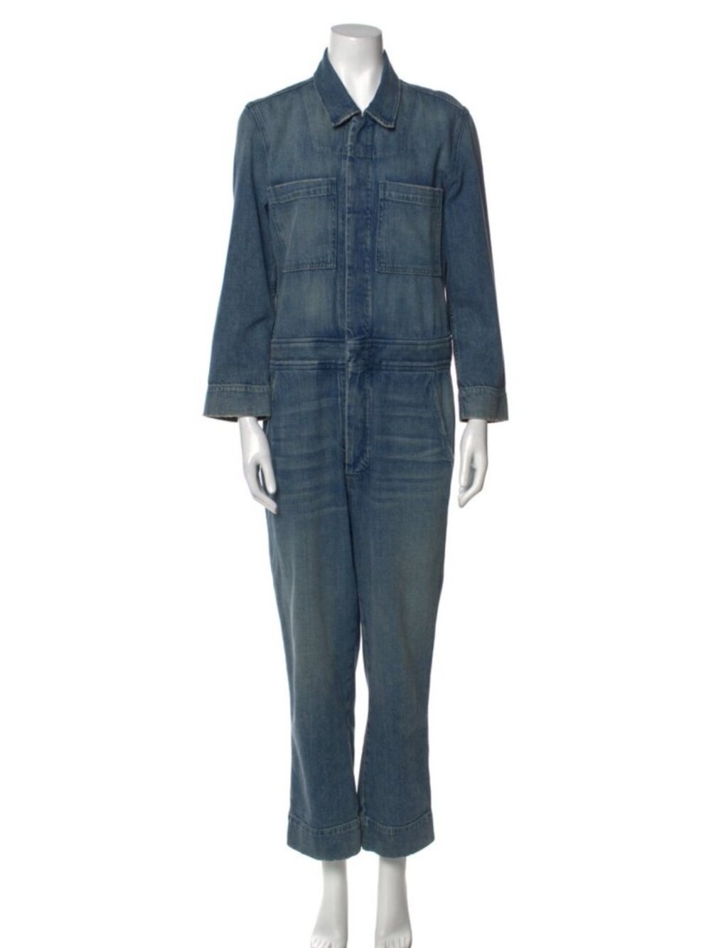 AMO denim jumpsuit, size M. Blue wash. Button missing - priced accordingly